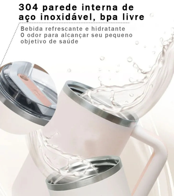 Garrafa Térmica 1200ml com canudo
