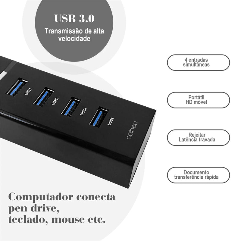 Hub Adaptador de carga USB - 4 Entradas