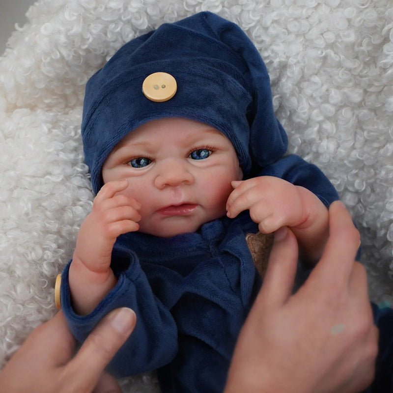 Bebê Reborn Matteo - Menino Realista Com Olhos Azuis