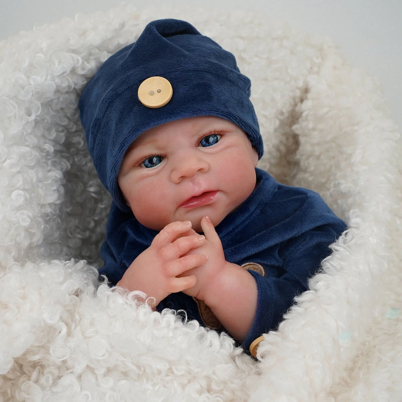 Bebê Reborn Matteo - Menino Realista Com Olhos Azuis