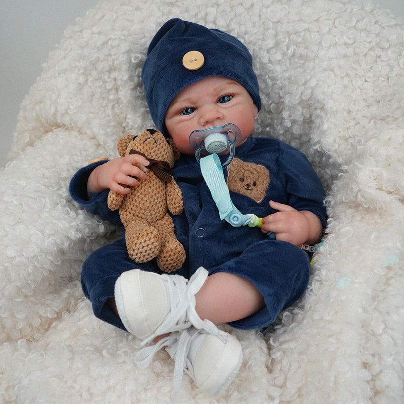 Bebê Reborn Matteo - Menino Realista Com Olhos Azuis