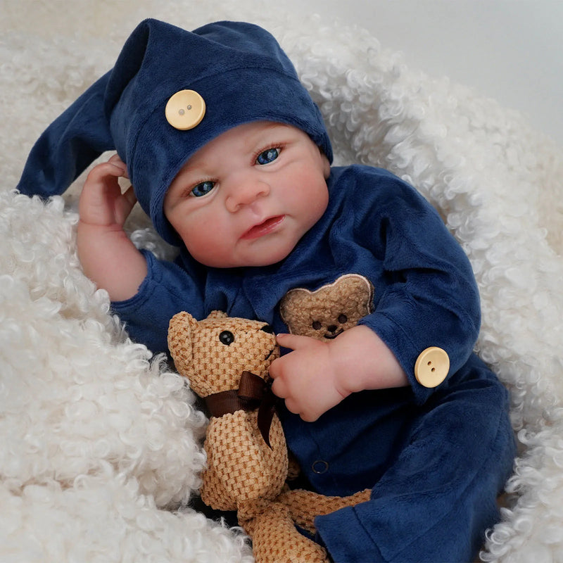 Bebê Reborn Matteo - Menino Realista Com Olhos Azuis