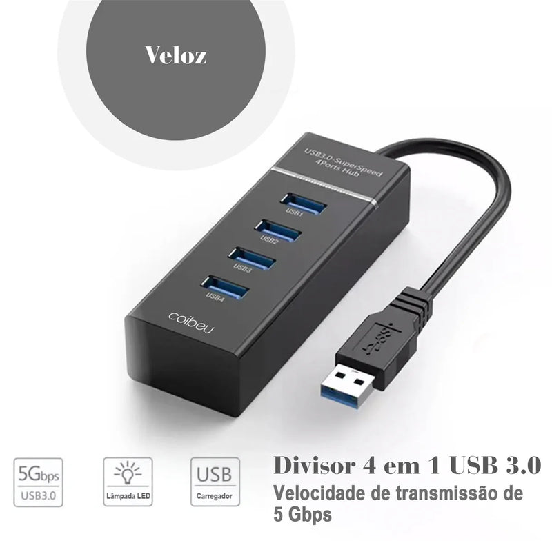 Hub Adaptador de carga USB - 4 Entradas