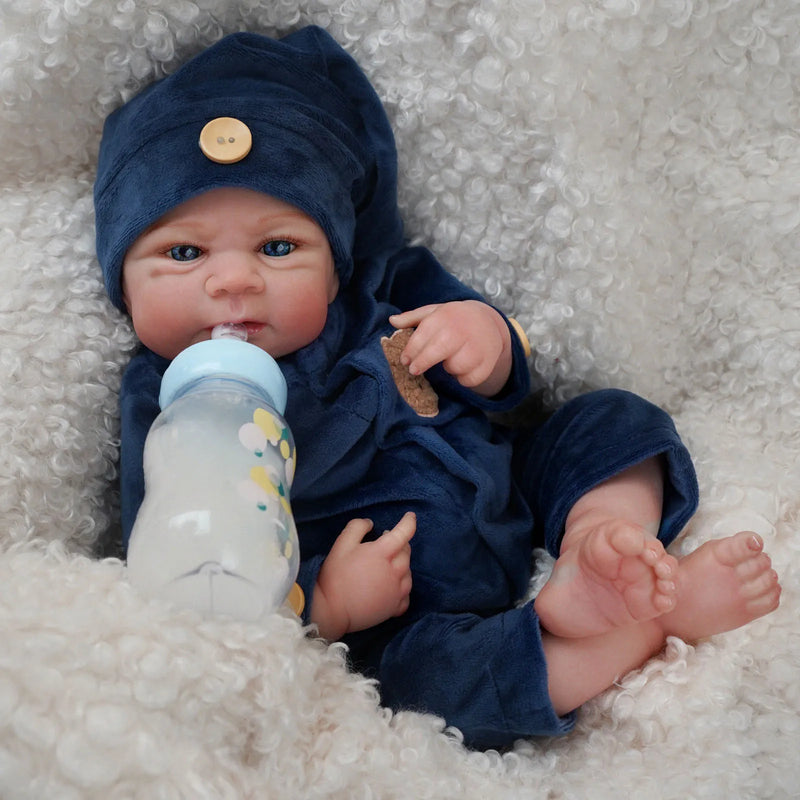 Bebê Reborn Matteo - Menino Realista Com Olhos Azuis