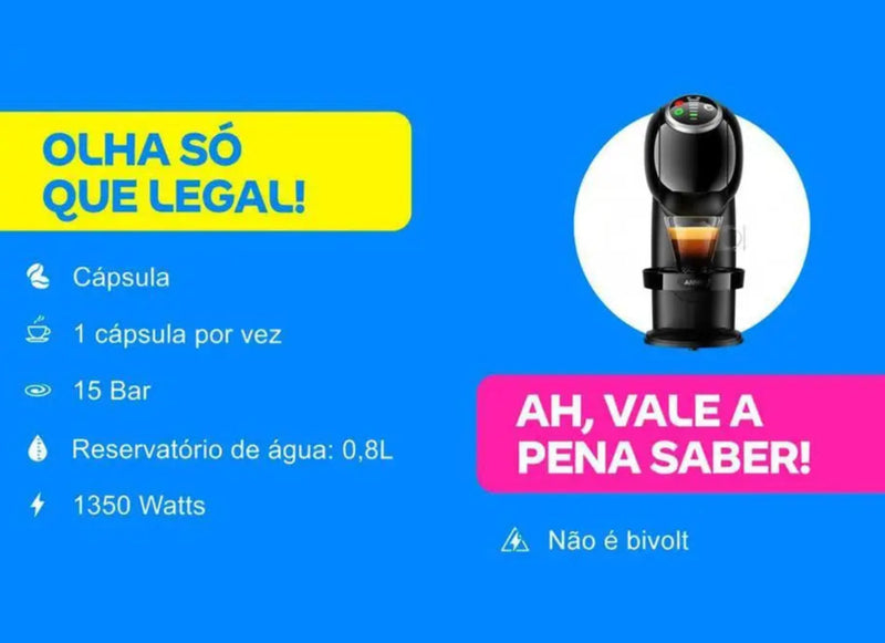 Cafeteira Expresso Arno Nescafé Dolce Gusto Genio S Plus de Cápsula 15 Bar Preto - 110V