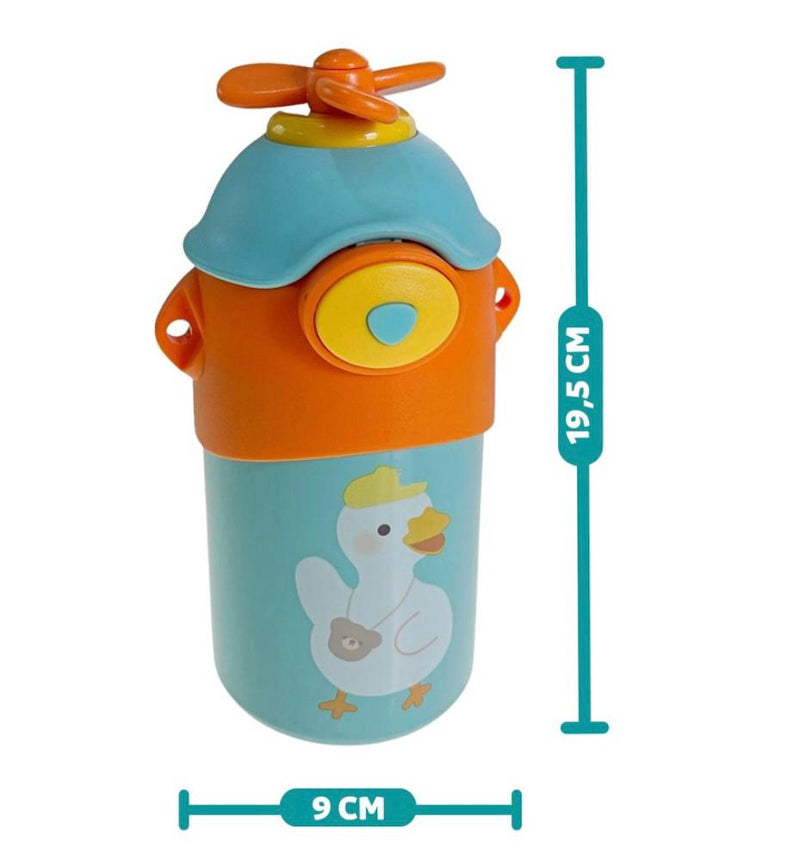 Garrafa Térmica de 550ml Inox Infantil Com Canudo e Alça